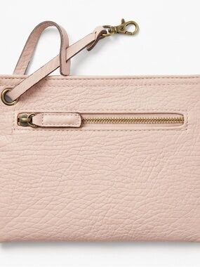 Free People FP Movement Vegan Leather Zip Pouch Wristlet | Blush Pink